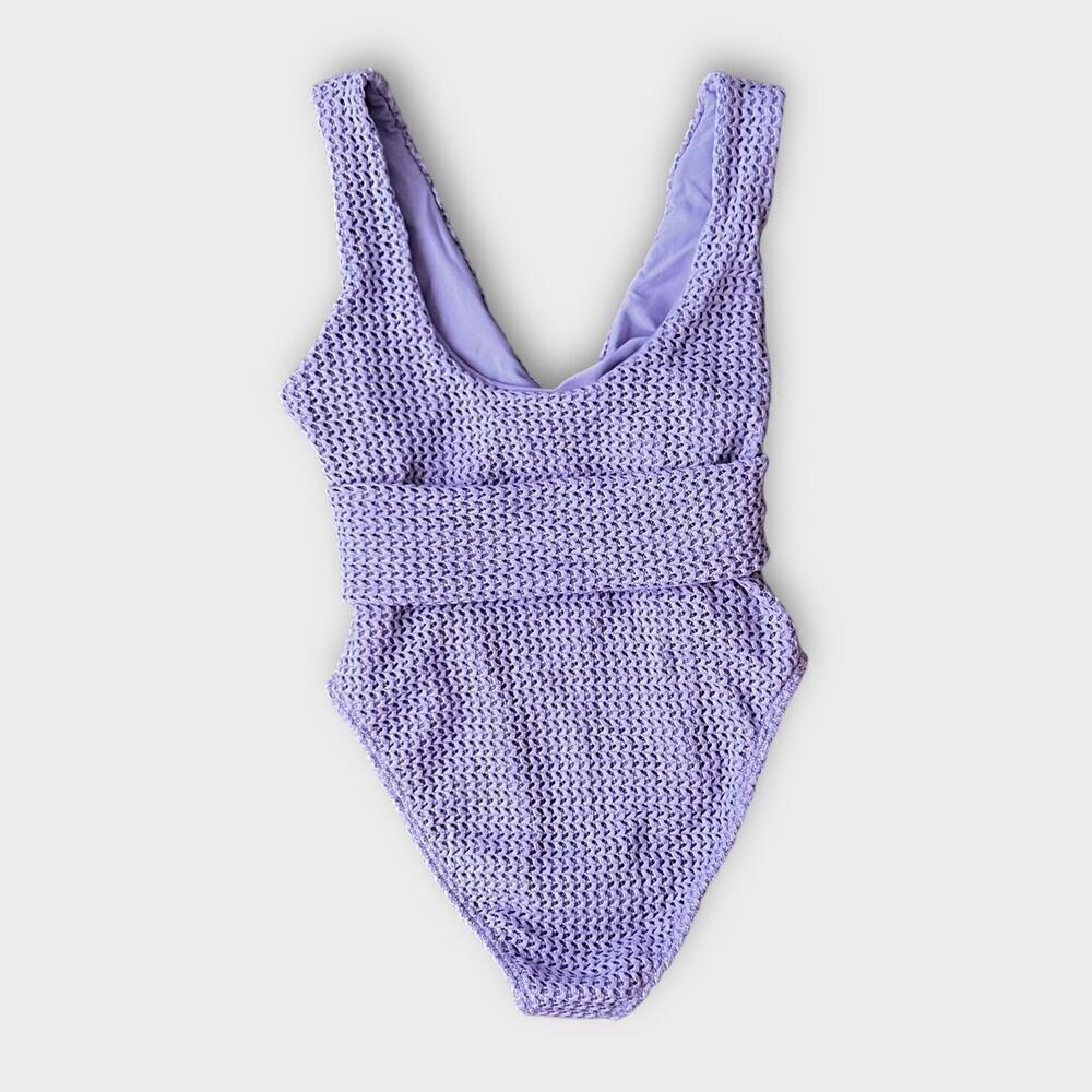 Montce Lavender Textured One Piece Swimsuit - Picture 5 of 9